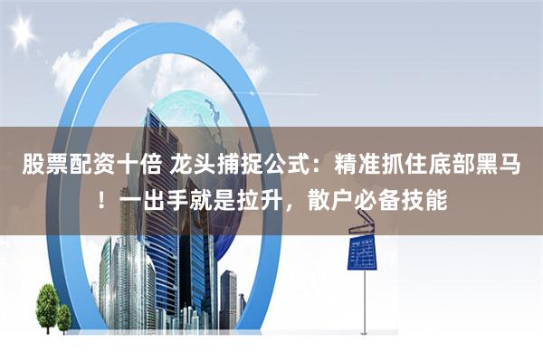 股票配资十倍 龙头捕捉公式：精准抓住底部黑马！一出手就是拉升，散户必备技能