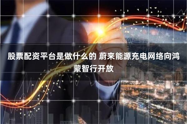 股票配资平台是做什么的 蔚来能源充电网络向鸿蒙智行开放